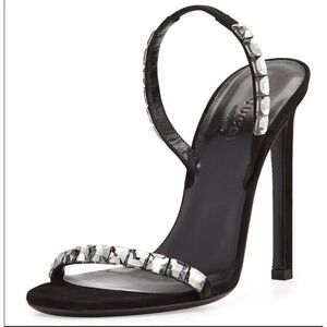 Gucci Black Mallory Sling Back Heels Women Size 37 US 7 Night Out Heels